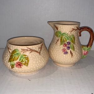 Vintage England Wade Bramble Creamer and wade heath Sugar Bowl